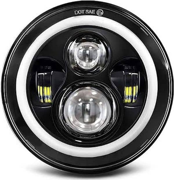 DOT SAE 7 Inch Halo LED Headlight High/Low Beam, 1