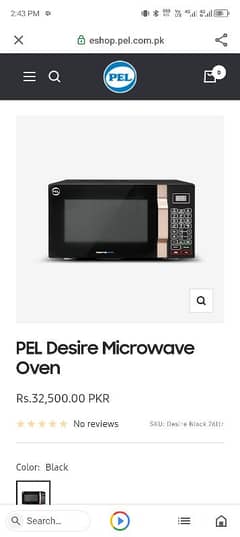 pel microwave oven desire series 26Ltr