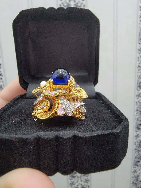 Gold Plated Silver Ring in 3D Design 2