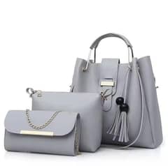 Women PU Leather Plain Hand Bag