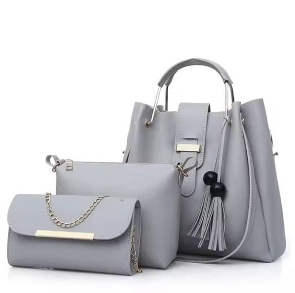 Women PU Leather Plain Hand Bag 0