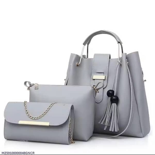 Women PU Leather Plain Hand Bag 1