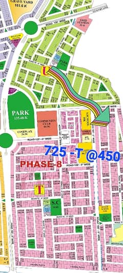 Plot no, (725 -T) Prime Location knaal plot for sale in phase 8 block T