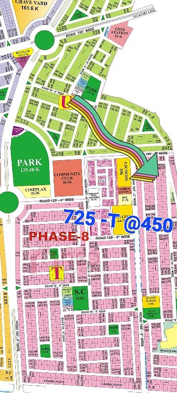 Plot no, (725 -T) Prime Location knaal plot for sale in phase 8 block T 0