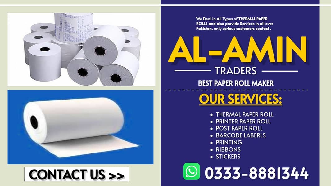 Printer Roll Stock/ Barcode Receipt/ Thermal Paper Roll/ sticker/rbon 0