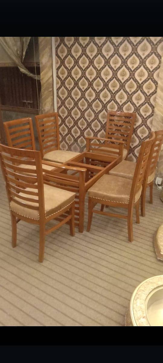 dining table \ wooden table \ 6 chairs dining table for sale 1