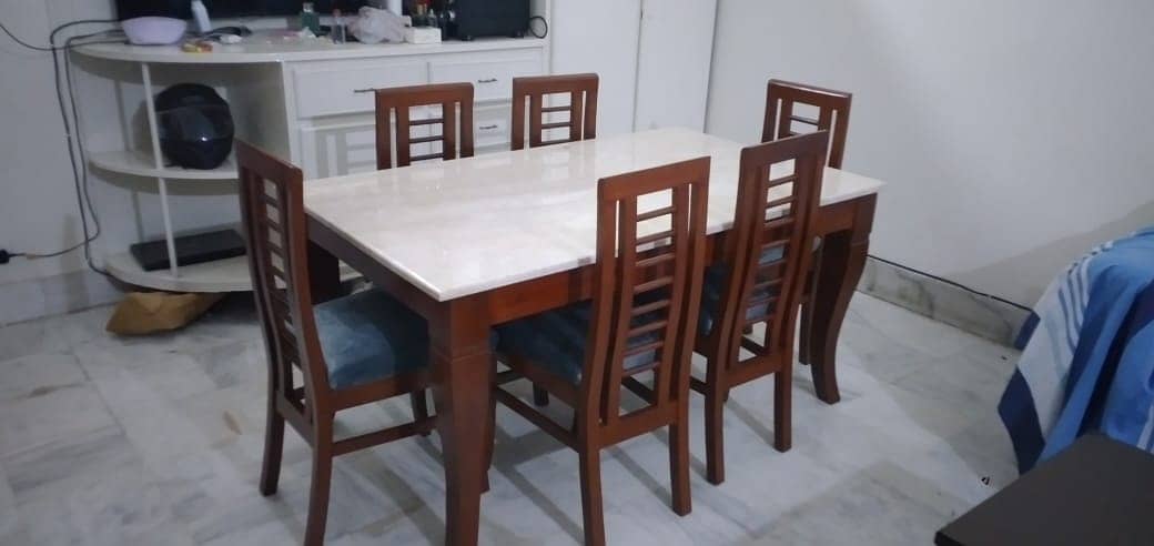 dining table \ wooden table \ 6 chairs dining table for sale 4