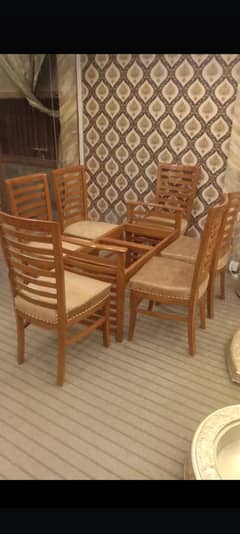 dining table \ wooden table \ 6 chairs dining table for sale