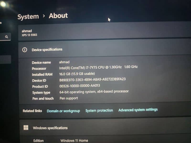 xps 9365  i7 7gen 1