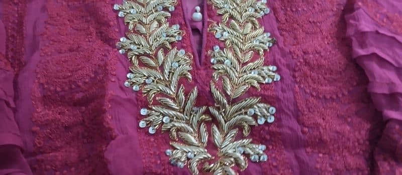 Agha Noor Chiffon Embroidery Shirt 0