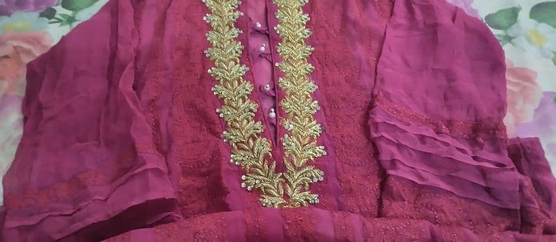 Agha Noor Chiffon Embroidery Shirt 2