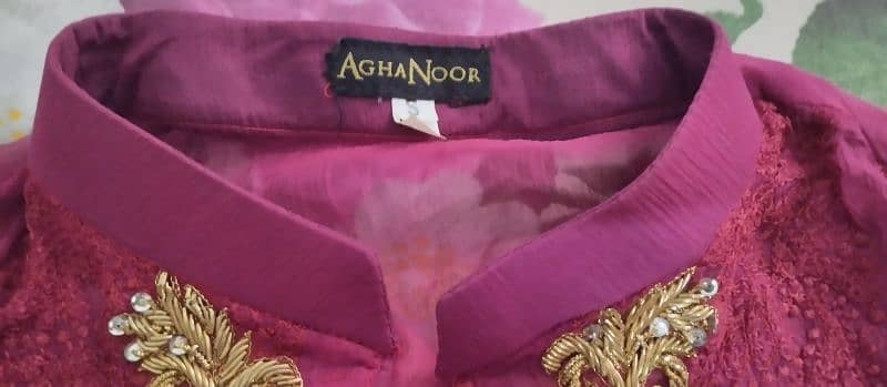 Agha Noor Chiffon Embroidery Shirt 4