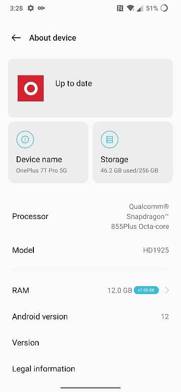 OnePlus 7t pro 12gb 256gb PTA Approved 8