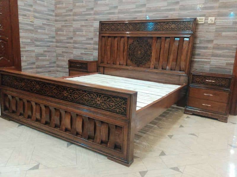 #Chinioti woodenbed#king size bed#duble bed#master bed #wooden bed set 7