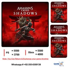 ASSASSIN'S CREED SHADOWS GAMES PS4 AND PS5