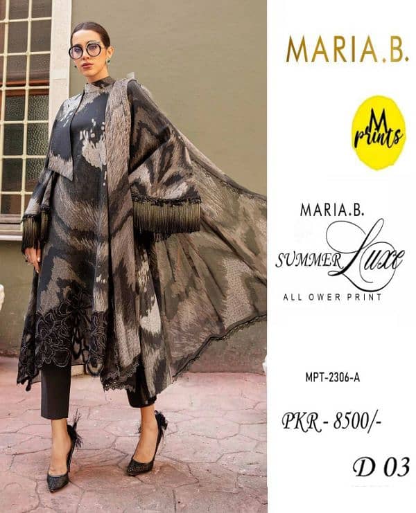 *Maria B Latest Eid Collection Lawn All Over Digital Print 3Pc 0