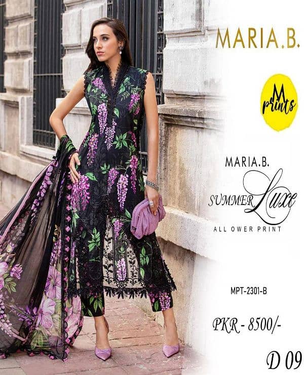 *Maria B Latest Eid Collection Lawn All Over Digital Print 3Pc 8