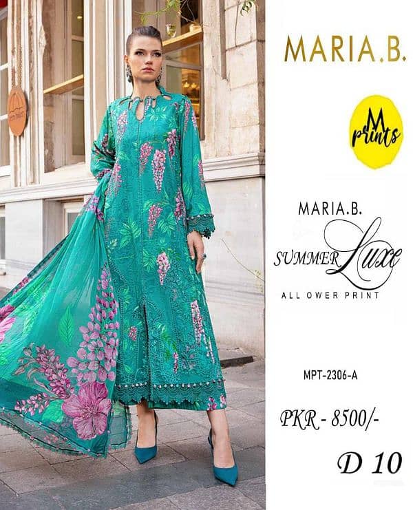 *Maria B Latest Eid Collection Lawn All Over Digital Print 3Pc 10