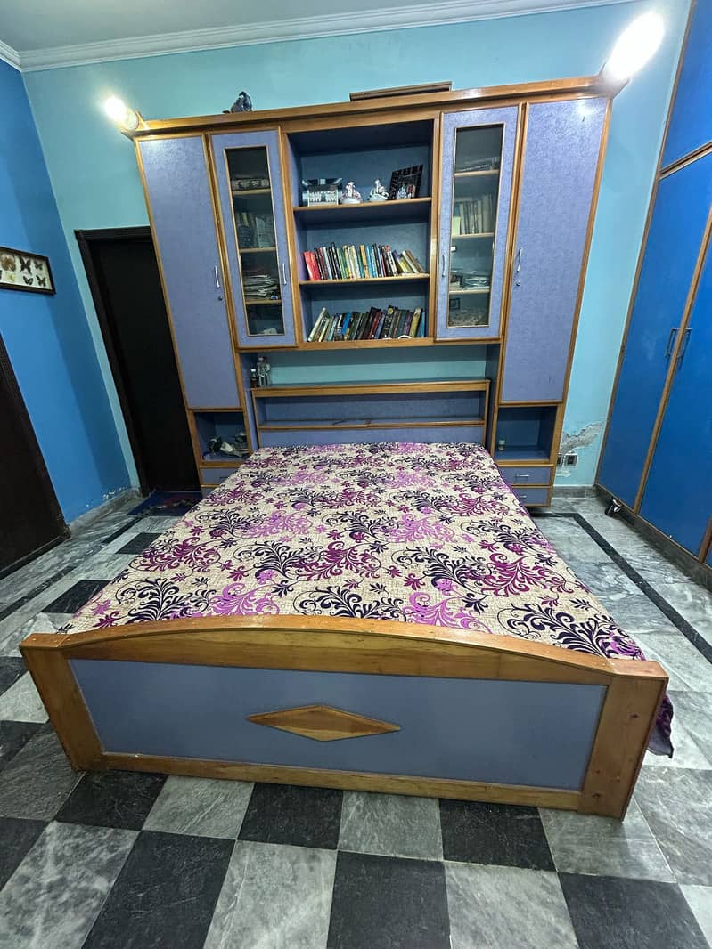 Bed Set//king Size Bed//Wooden Bed With 2 Side Tabe//Bed With Mattress 10