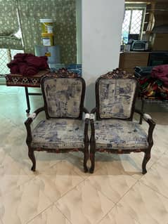 Sofa chairs|Chinoti Wood Bedroom Chairs|Coffee Chair|2 Single Sofa Set