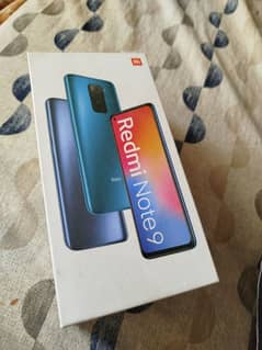 Redmi note 9 with box and original adapter with charger