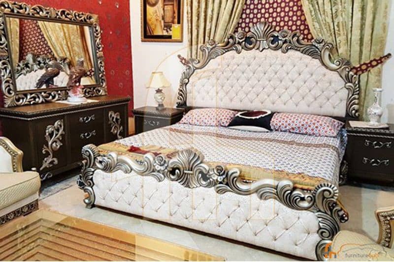 #Cushing bed set#Chinioti bed design#king size bed#wooden bed design 4