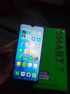 infinix smart 7 4+3gb 64gb dual sim official approved with box totl ok