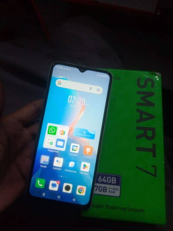 infinix smart 7 4+3gb 64gb dual sim official approved with box totl ok 1