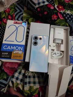 tecno camon 20 8+8/256 brand new condtion 10/10 complete accessories