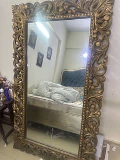 bed with mattress and mirror