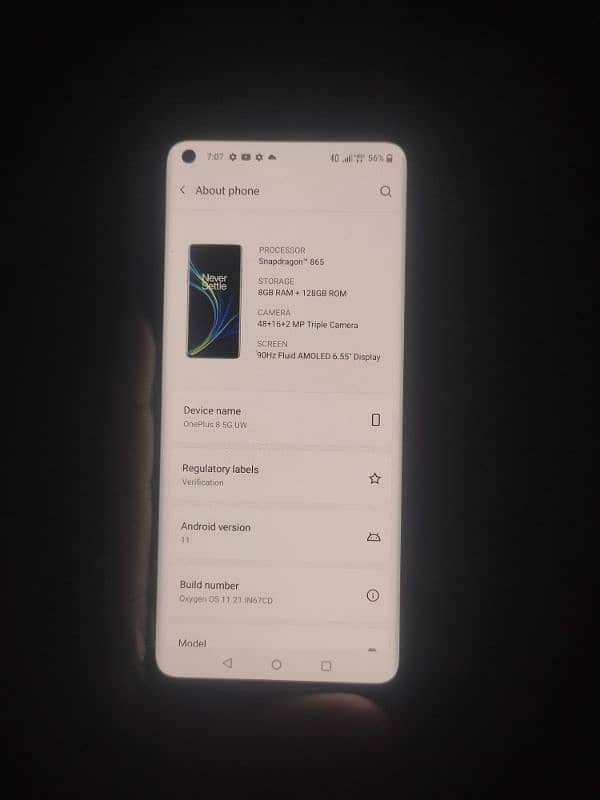 OnePlus 8 5G UW | Snapdragon 865 | 8GB RAM + 128GB ROM | 48Mp camera 2