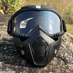 Transparent Glass Stylish Black Helmet