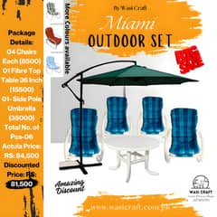 Miami Outdoor Set with Side Pole Umbrella