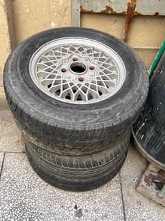 13 size Japanese BBS alloy rims and tyres good condition