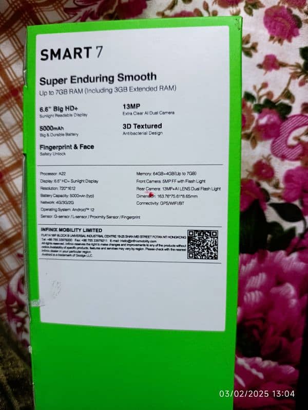 Infinix Smart 7 with complete box 2