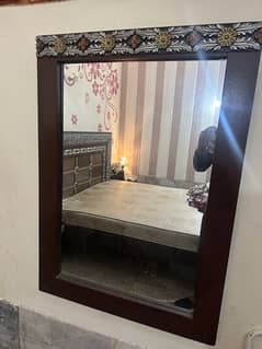 bed with 2 side table one mirror