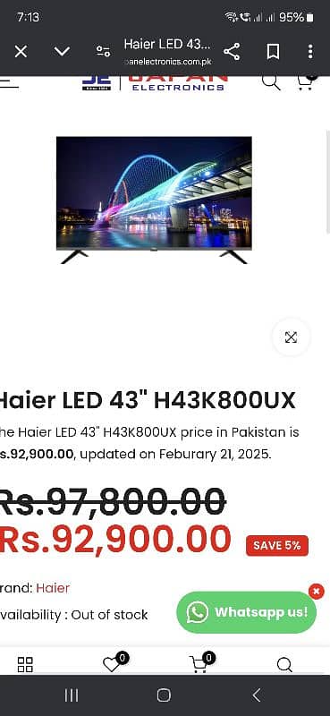 Haier led h43k8000ux 4k urgent sale google tv 0