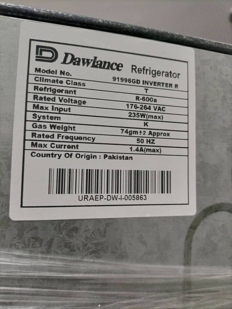 Dawlance Glass New model Door invertor Fridge 2