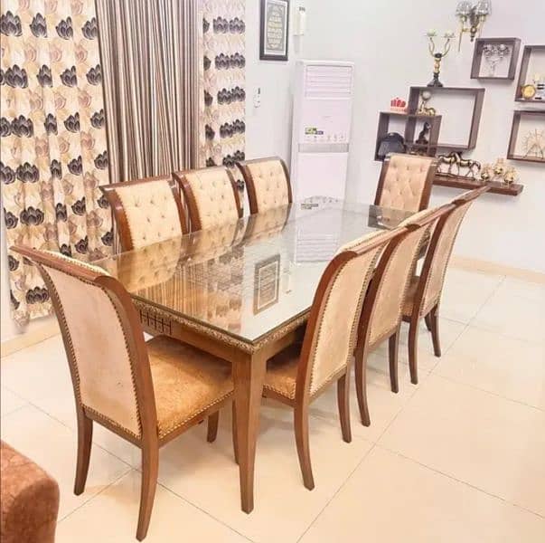 wooden Dining table with 8 chairs 1