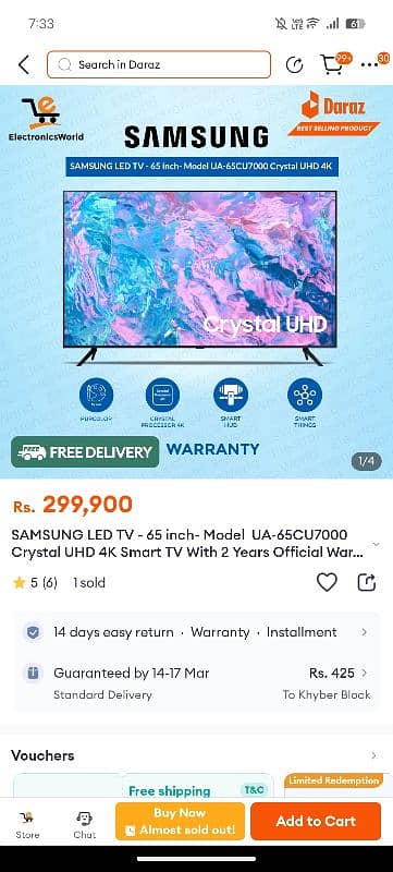 SAMSUNG 4K TV 65 1