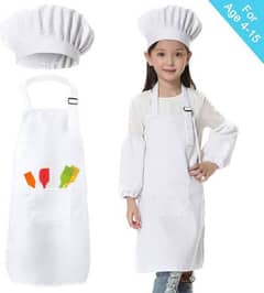 children kids chef apron and cap set 3 to 12 year kids