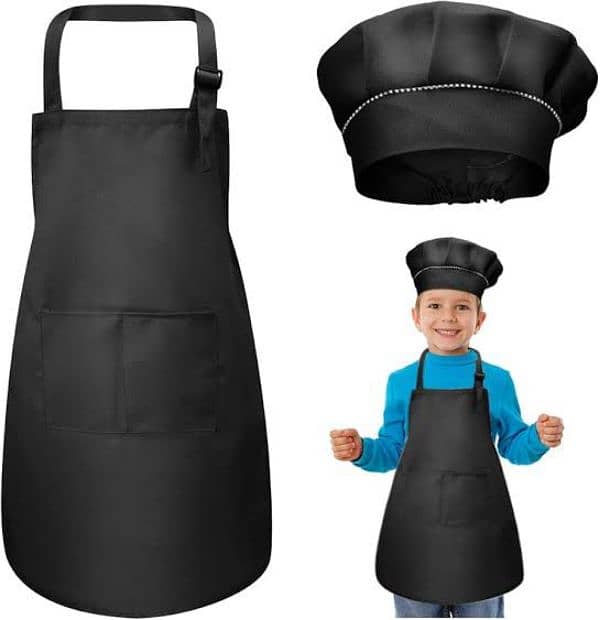 children kids chef apron and cap set 3 to 12 year kids 2