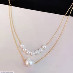 2 layered Gold plated pearl necklace,  home delivery included