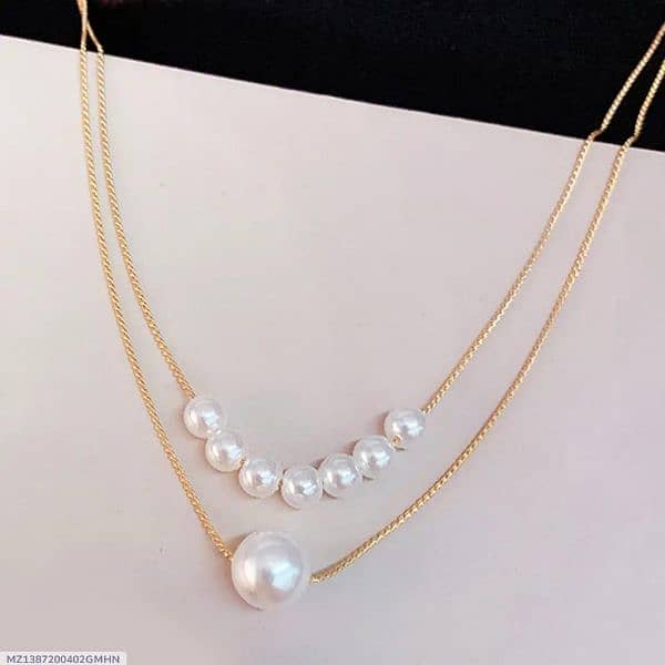 2 layered Gold plated pearl necklace,  home delivery included 0