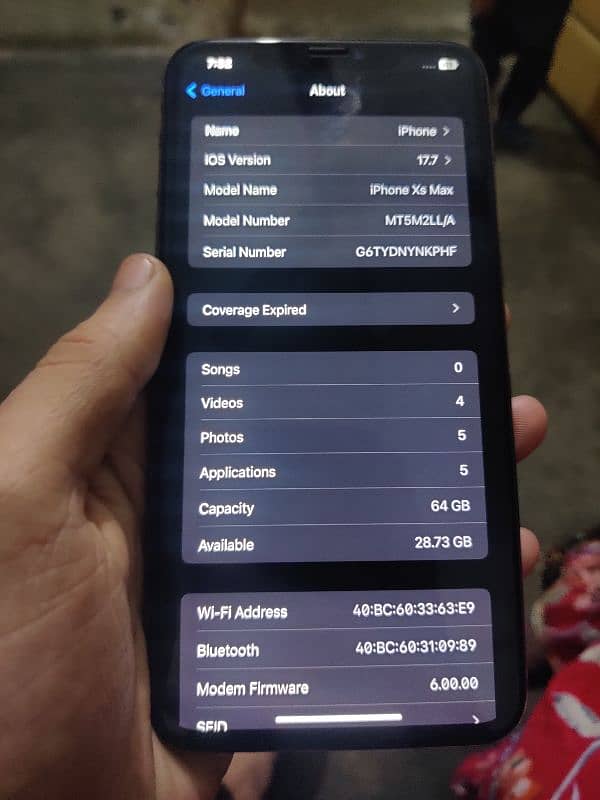 xsmax 64 gb non pta jv 91 %battery true tone face id ok 3