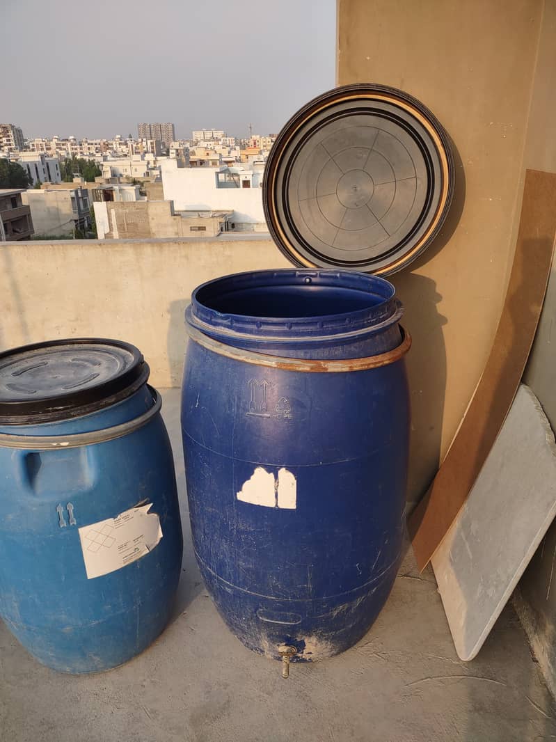 Urgent 3 Water Drums For Sale 120 L and 160 L 3