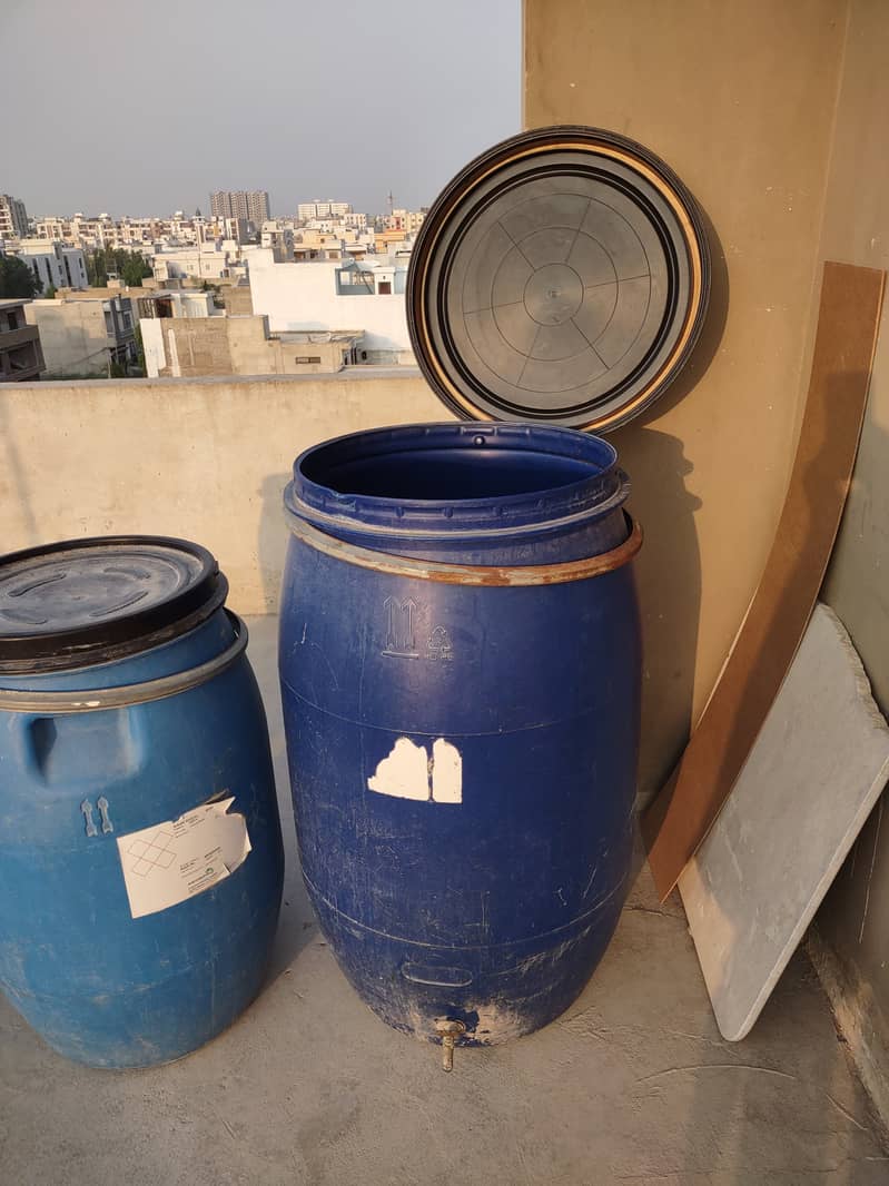 Urgent 3 Water Drums For Sale 120 L and 160 L 5