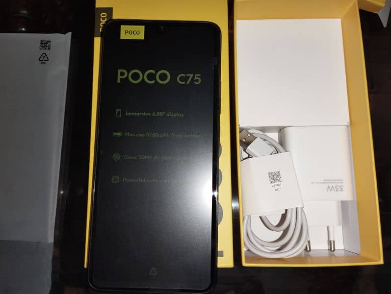 POCO C75 | Brand New Black | 1-Year Warranty | 33W Fast Charger 2