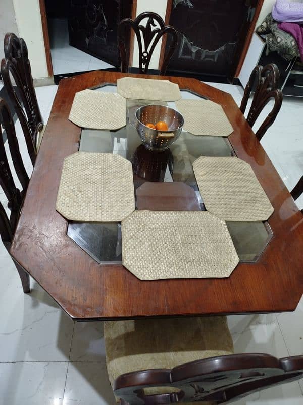 wooden glass 6s dining table 0