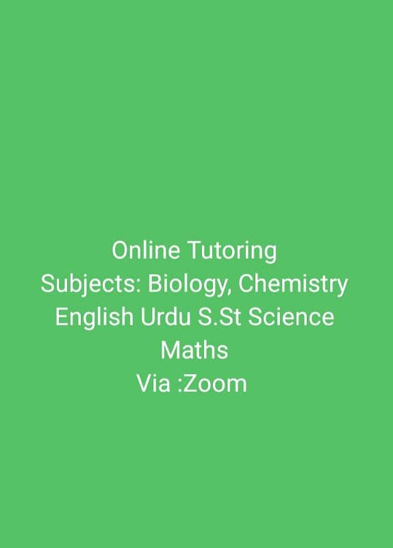 Online Tutor of Biology English Chm 0